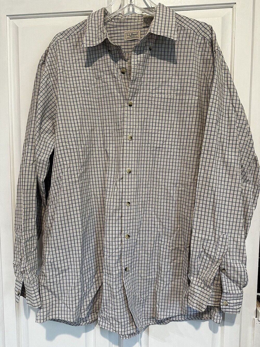 LL Bean Shirt Men’s Size XLT Long Sleeve Button Up Plaid Tall Casual Vintage